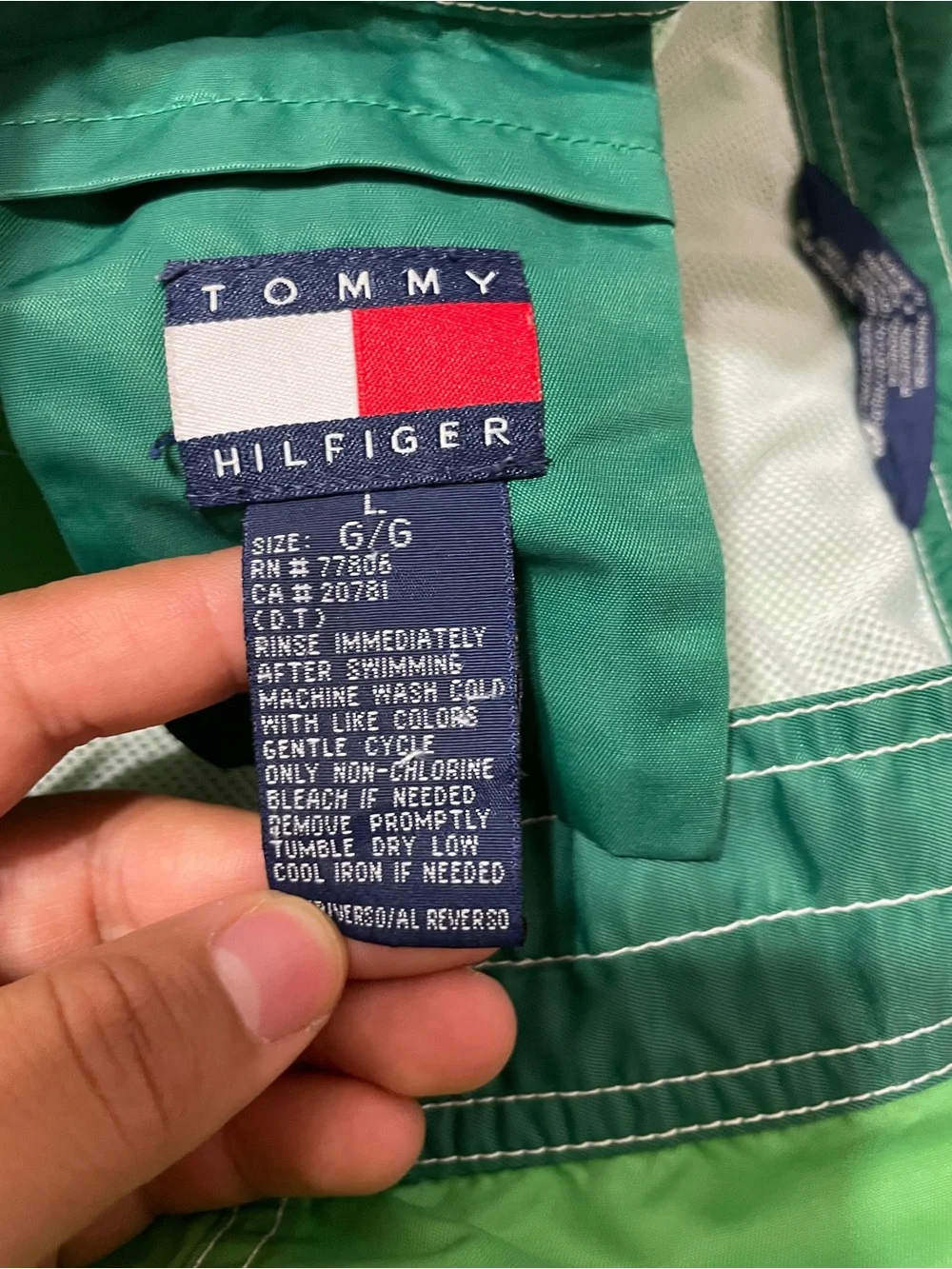 Y2K Tommy Hilfiger Green Shorts, Size L